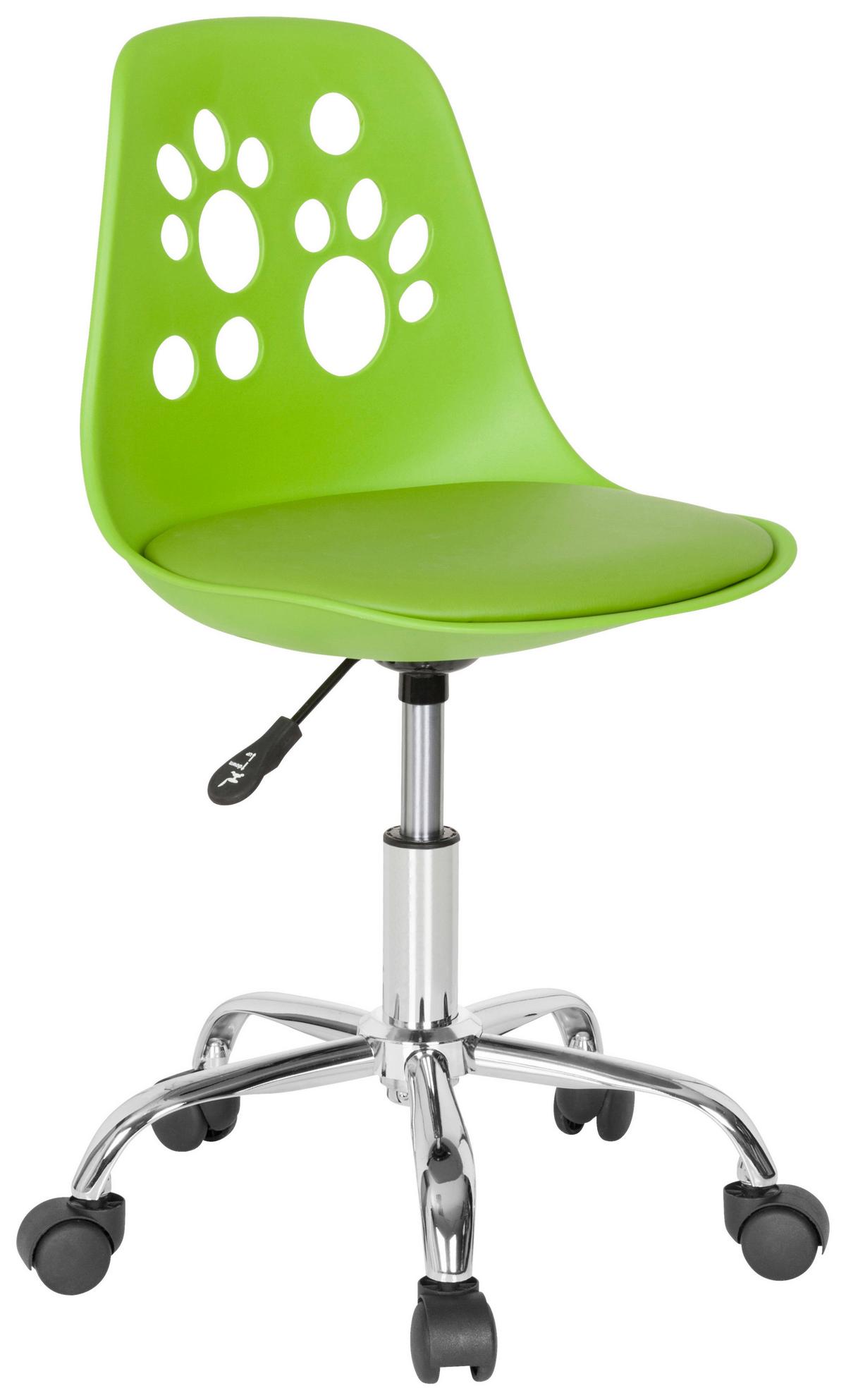 Jugenddrehstuhl Fancy I Grün Tiermuster - Grün, MODERN, Kunststoff/Textil (40/72-82/44cm) - MID.YOU