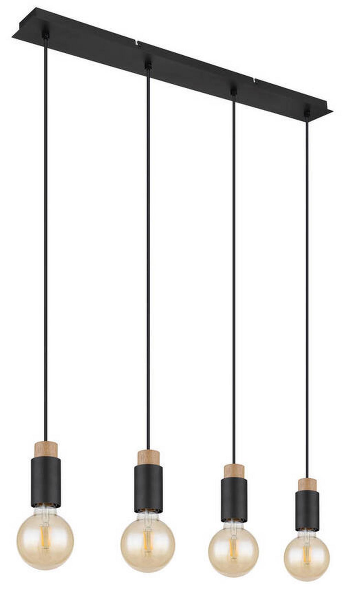 Függőlámpa 54045-4h - sötétbarna/fekete, Design, műanyag/fa (75/8/120cm) - Globo