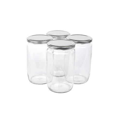 Einmachgläser 4er-Set Zora Je 720 ml, Auslaufsicher - Klar/Weiß, Basics, Glas/Metall (0,72cm)