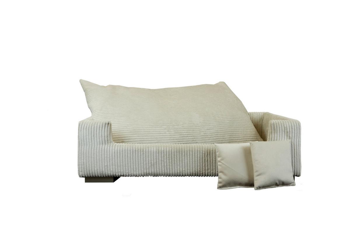 Hundesofa Cord Beige, Lxbxh: 90x57x26 Cm - Beige, Basics, Holzwerkstoff/Textil (90/57/26cm)