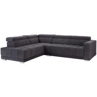 Ecksofa mit Relaxfunktion Hogan La, Webstoff - Silberfarben/Grau, MODERN, Holz/Textil (212/299cm) - Livetastic