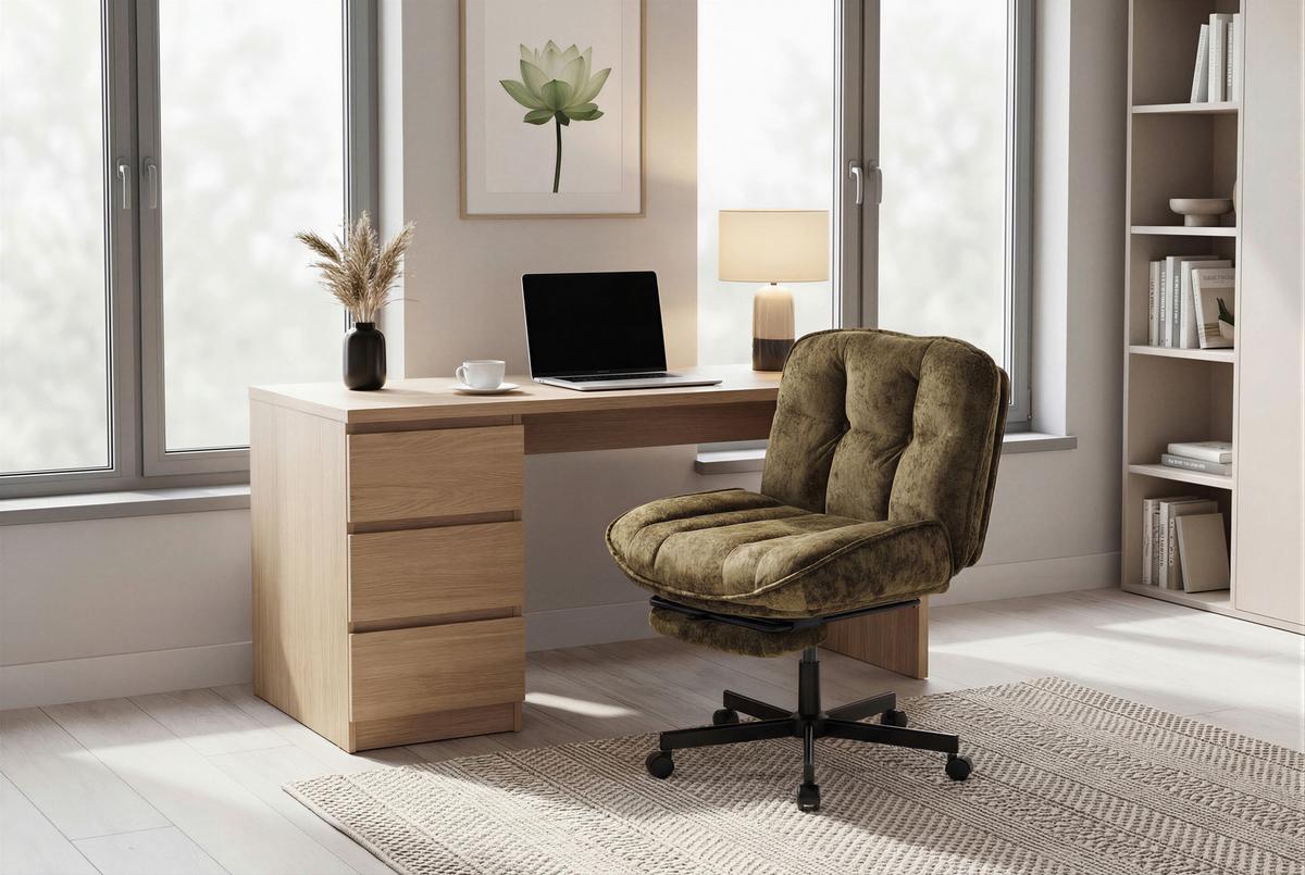 Drehstuhl Ahrhus Grün B: 67 cm - Schwarz/Grün, MODERN, Holz/Kunststoff (67/84.5-92.5/73,5cm) - Livetastic