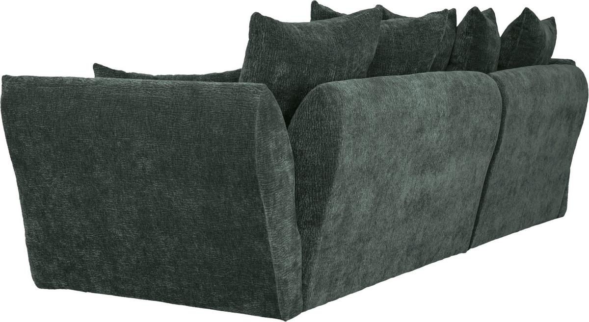 Univerzálna sedačka CAMMELLIO, tm.zelená ženilka, 7 vankúšov - čierna/tmavozelená, Modern, textil (296/75-95/189cm) - Mömax