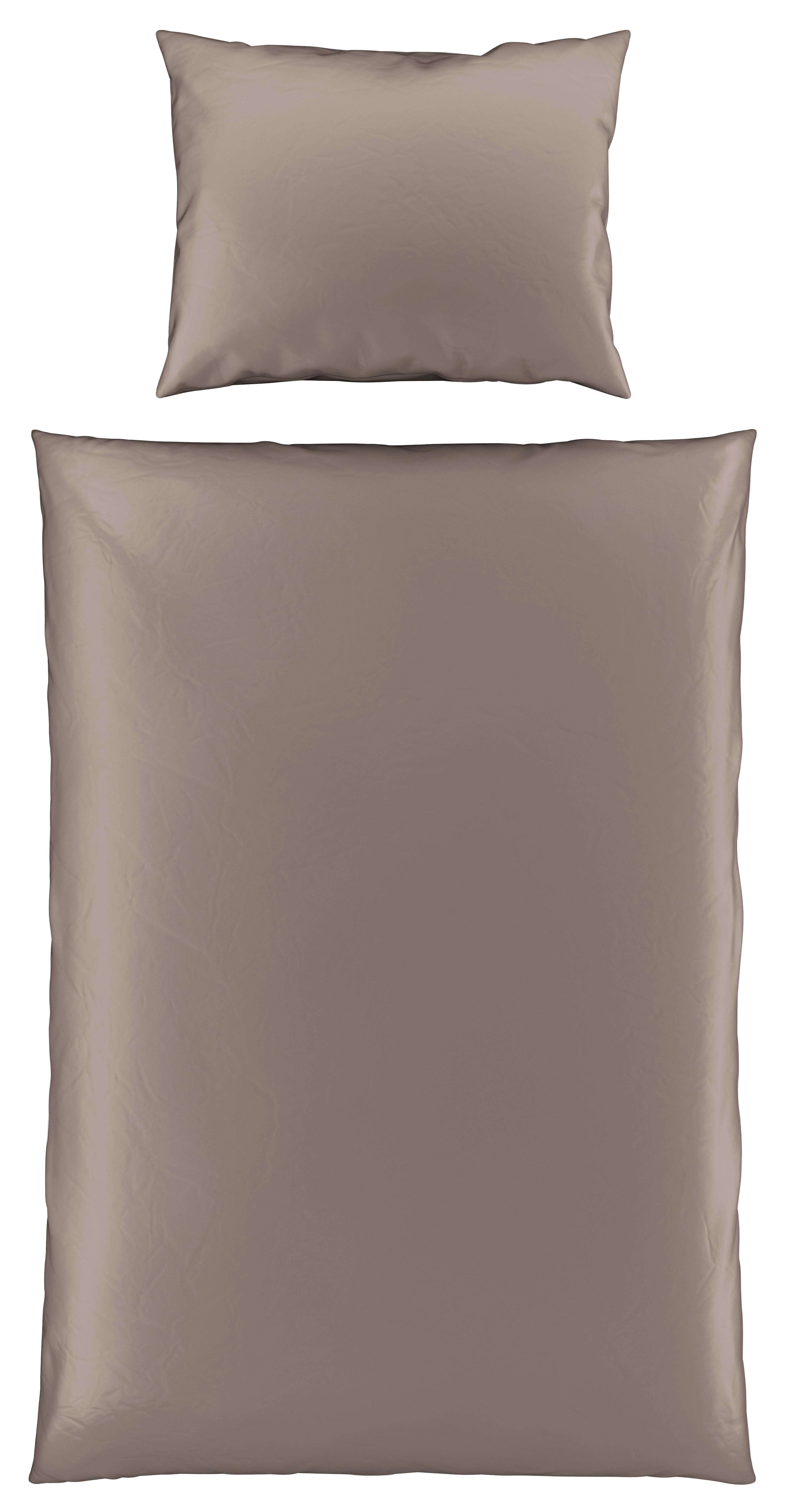 Satin-Bettwäsche 140x200 cm Melissa Taupe/Beige - Taupe/Beige, MODERN, Textil - Luca Bessoni