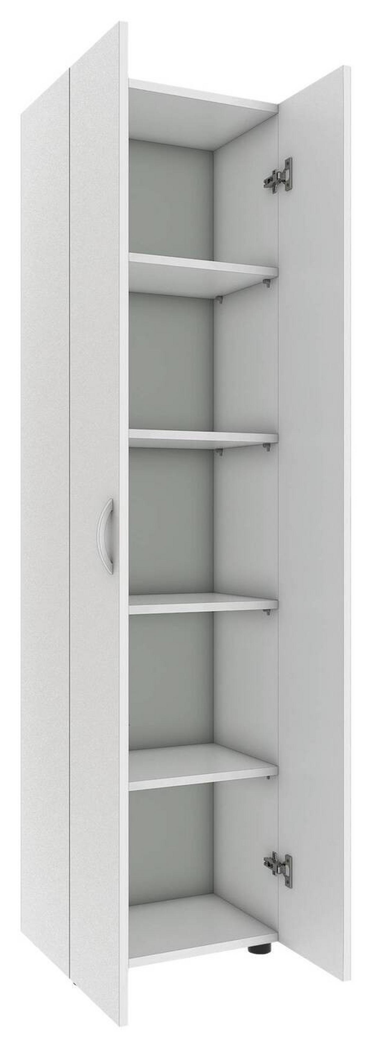 Aktenschrank Ulas 5 Holzwerkstoff Weiß B: 49 cm - Weiß, MODERN, Holzwerkstoff (49/178/34cm) - MID.YOU