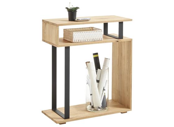 Konsole Lucio B: 80 cm Eichefarben - Eichefarben/Schwarz, Natur, Holz/Metall (80/92/35cm) - Carryhome Konsole Lucio B: 80 cm Eichefarben - Eichefarben/Schwarz, Natur, Holz/Metall (80/92/35cm) - Carryhome