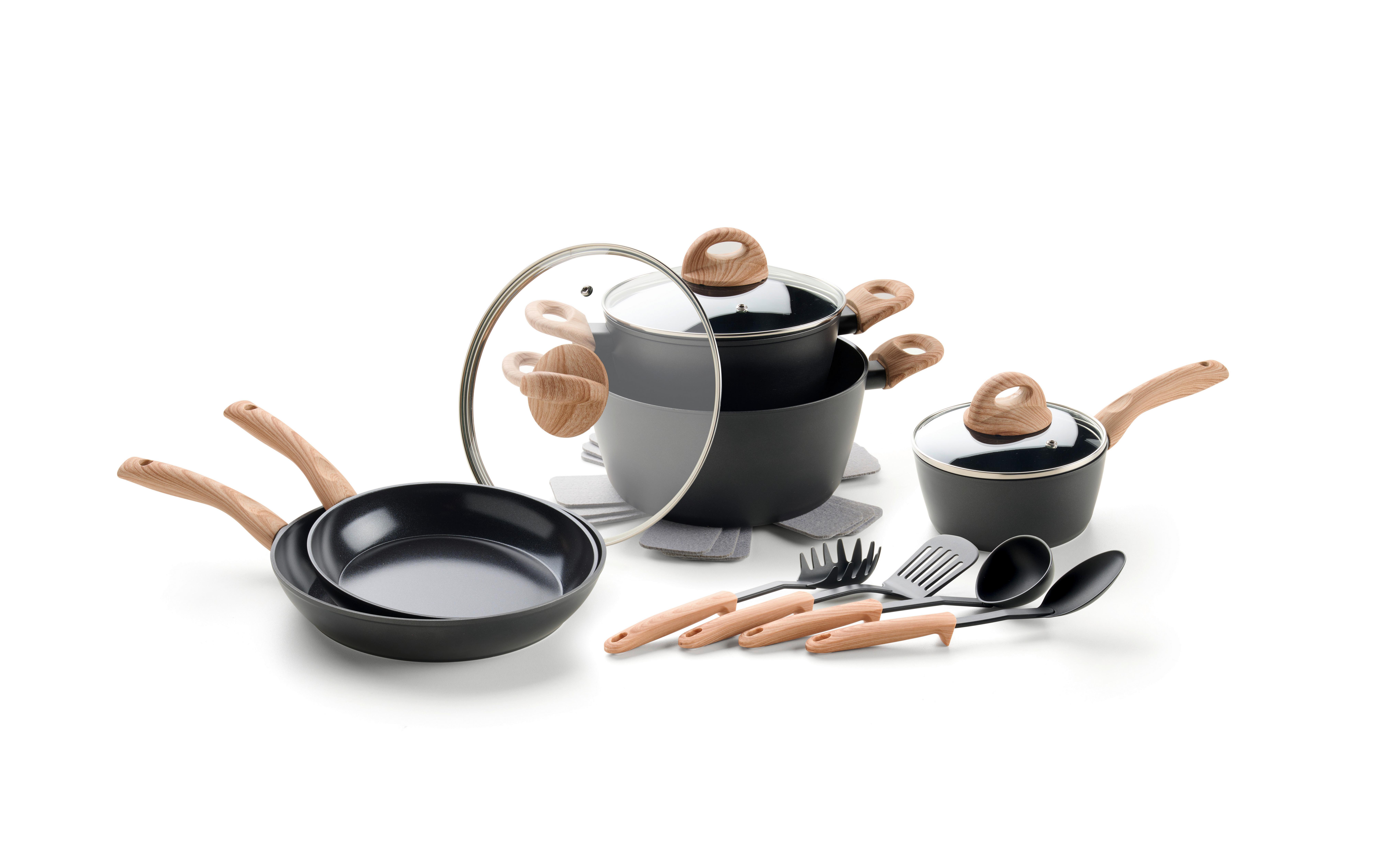 Kochtopfset Rico - Klar/Schwarz, Basics, Glas/Kunststoff - James Wood