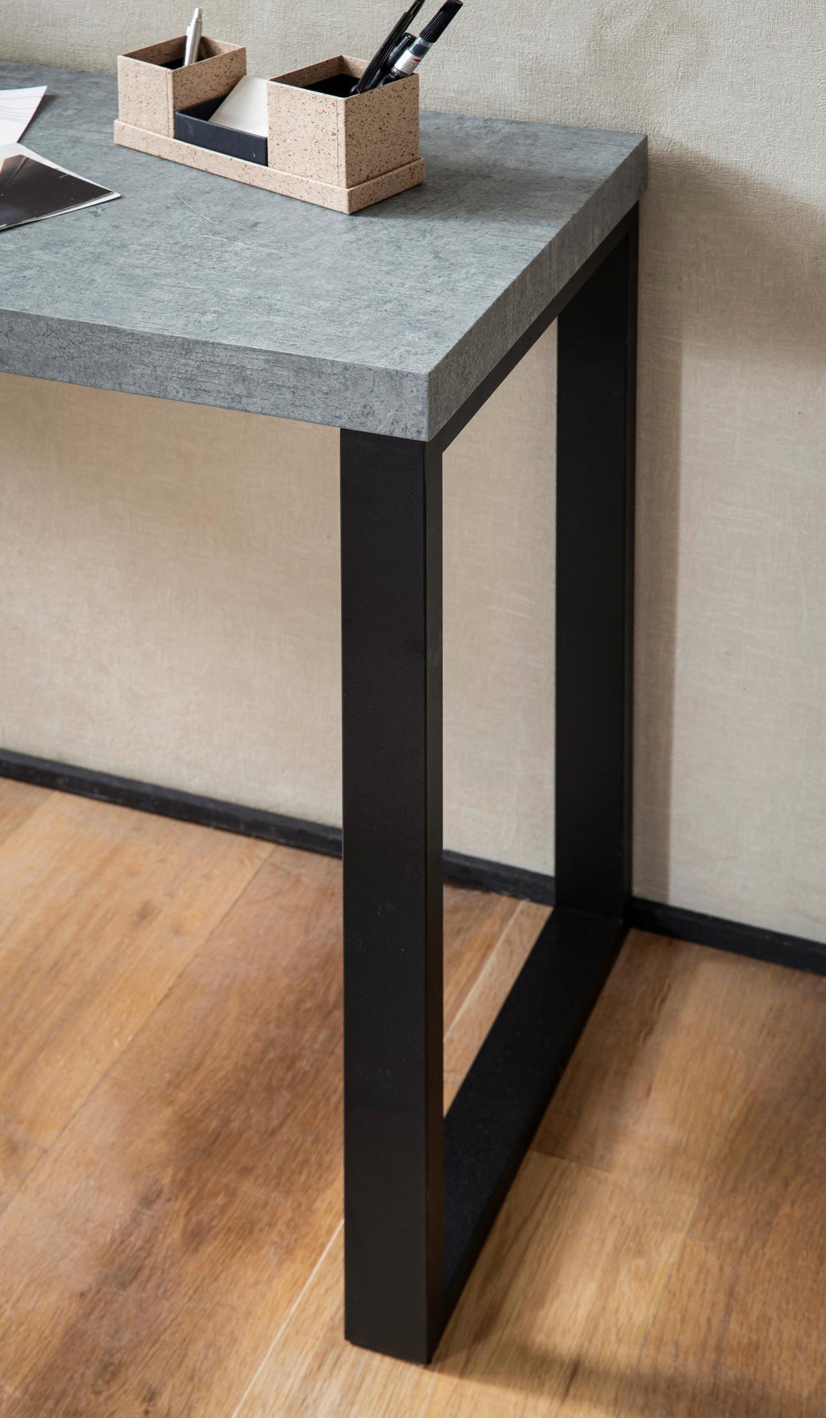 Konsolentisch Grau L: 120 cm - Schwarz/Grau, Design, Holzwerkstoff/Metall (120/40/76cm) - MID.YOU
