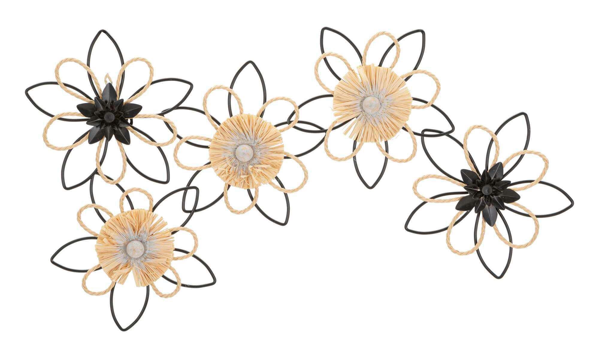 Wanddeko Flow Braun, Schwarz  B: 35 cm - Schwarz/Braun, Basics, Holzwerkstoff/Metall (35/60/40cm)