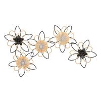 NÁSTENNÁ DEKORÁCIA FLOW - hnedá/čierna, Basics, kov/kompozitné drevo (35/60/40cm)