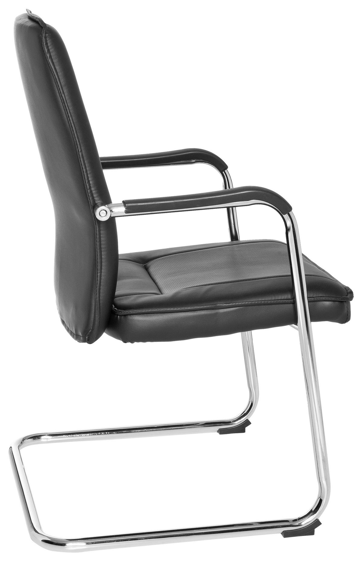 Besucherstuhl Tila V Schwarz - Chromfarben/Schwarz, MODERN, Kunststoff/Textil (56/97/46cm) - MID.YOU