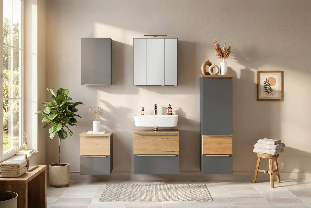 HÄNGESCHRANK Verona Grau/Weiß B: 40cm - Weiß/Grau, Trend, Holzwerkstoff (40/64/20cm) - Held