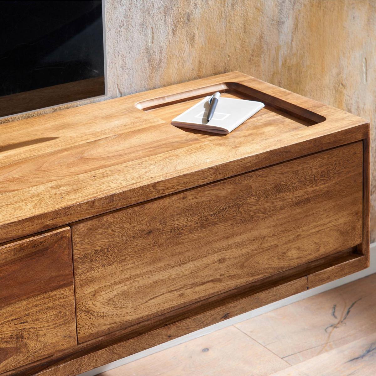 Lowboard Sheesham B: 160 cm Sheeshamfarben - Sheeshamfarben, Design, Holz (160/25/35cm) - MID.YOU