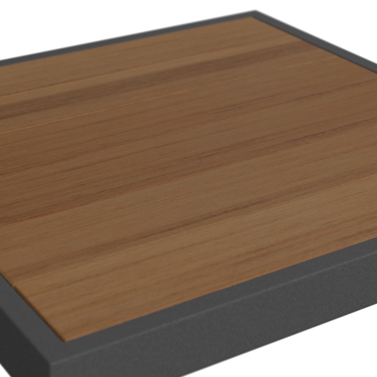 Loungegarnitur Sallie Creme Akazie Metall/Outdoorstoff - šedá/světle šedá, Moderní, kov/dřevo - Bessagi Garden