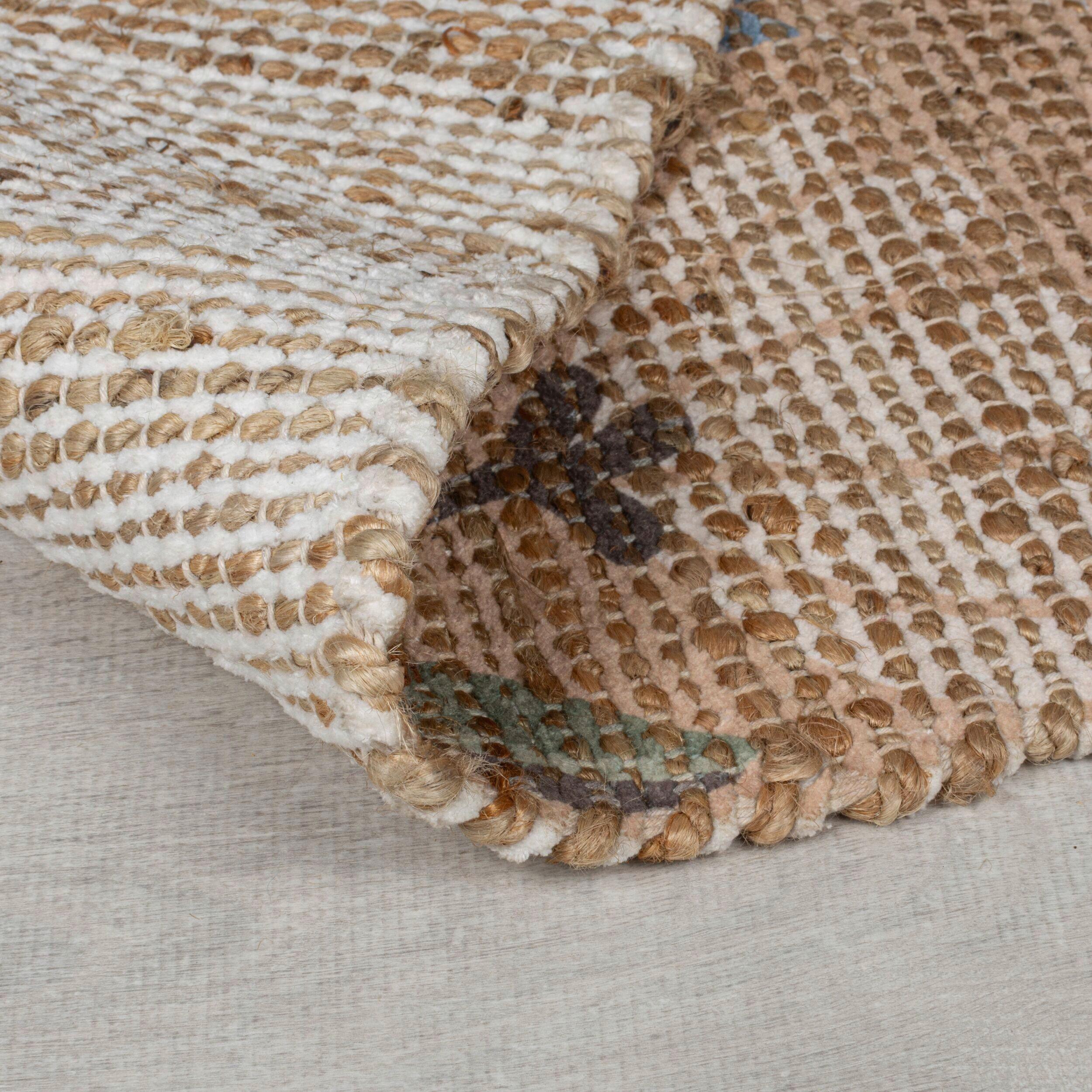 Juteteppich Arriana Jute Floral N 60x230 - Naturfarben, Basics, Textil (60/230cm)