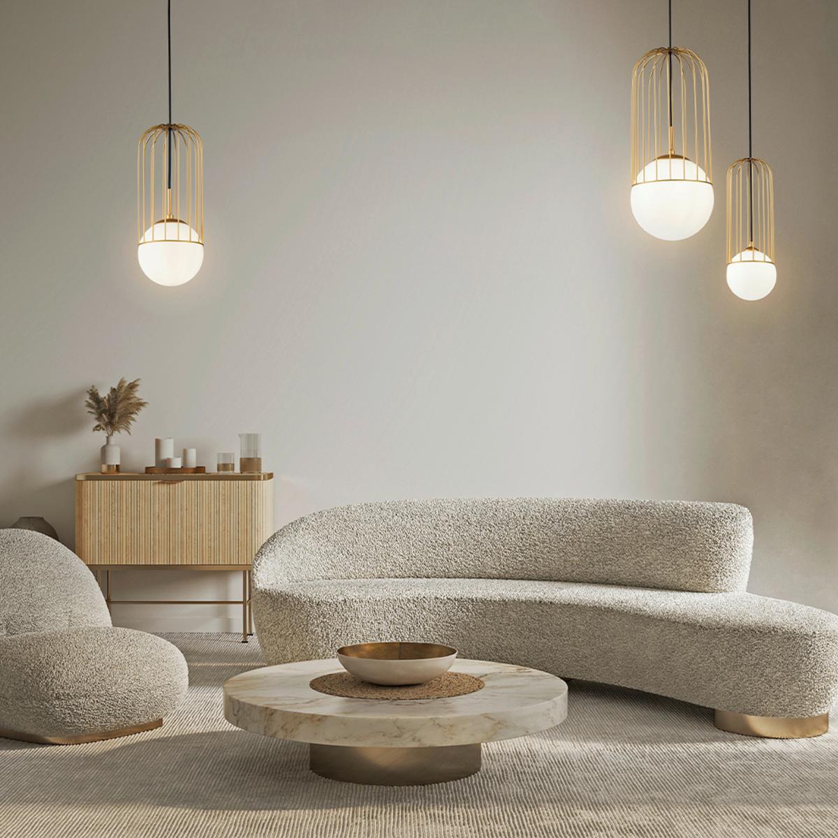 Hängeleuchte Telford H: 37,5cm 1-Flammig - Goldfarben, Basics, Glas/Metall (15/37,5cm) - MAYTONI