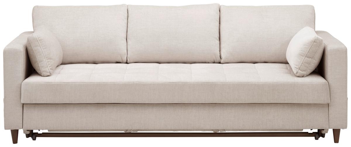 Rozkladacia pohovka ANNA, béžová, max. 240 kg - tmavohnedá/béžová, Basics, textil (221/84/89cm) - MID.YOU