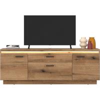 TV-ELEMENT Molina Eiche Dekor B: 180cm - Eichefarben/Schwarz, Basics, Holzwerkstoff (180/64,4/44,6cm)