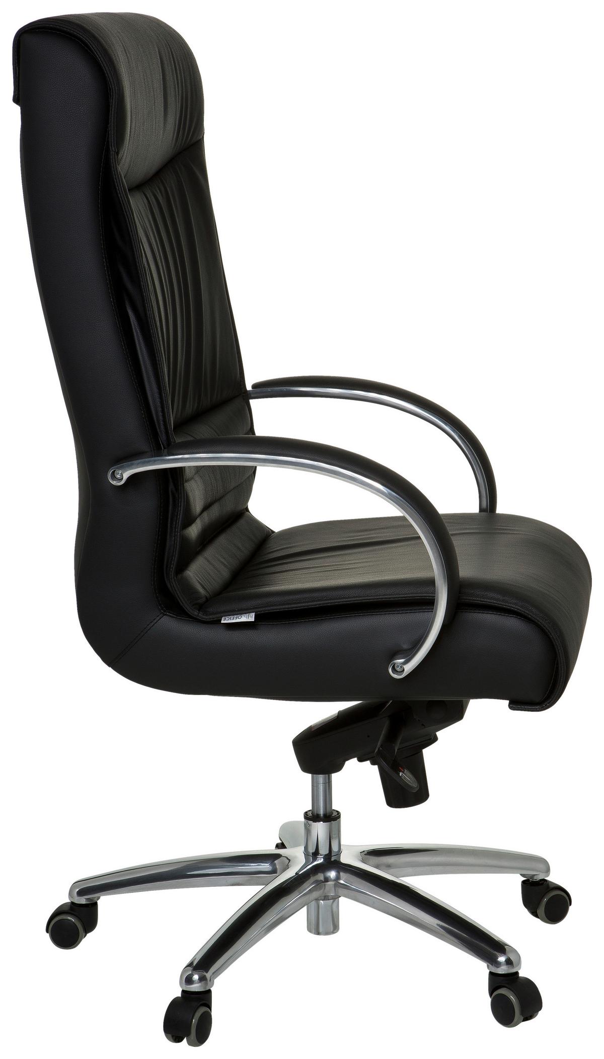 Chefsessel Xxl Schwarz Bis 150 Kg - Silberfarben/Schwarz, Basics, Leder/Kunststoff (60/130/47cm) - MID.YOU