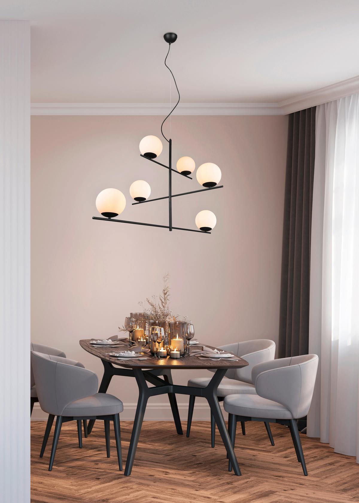 Pendelleuchte 302000632 Pure - Schwarz/Weiß, MODERN, Glas/Metall (115/150/80cm) - Trio Leuchten