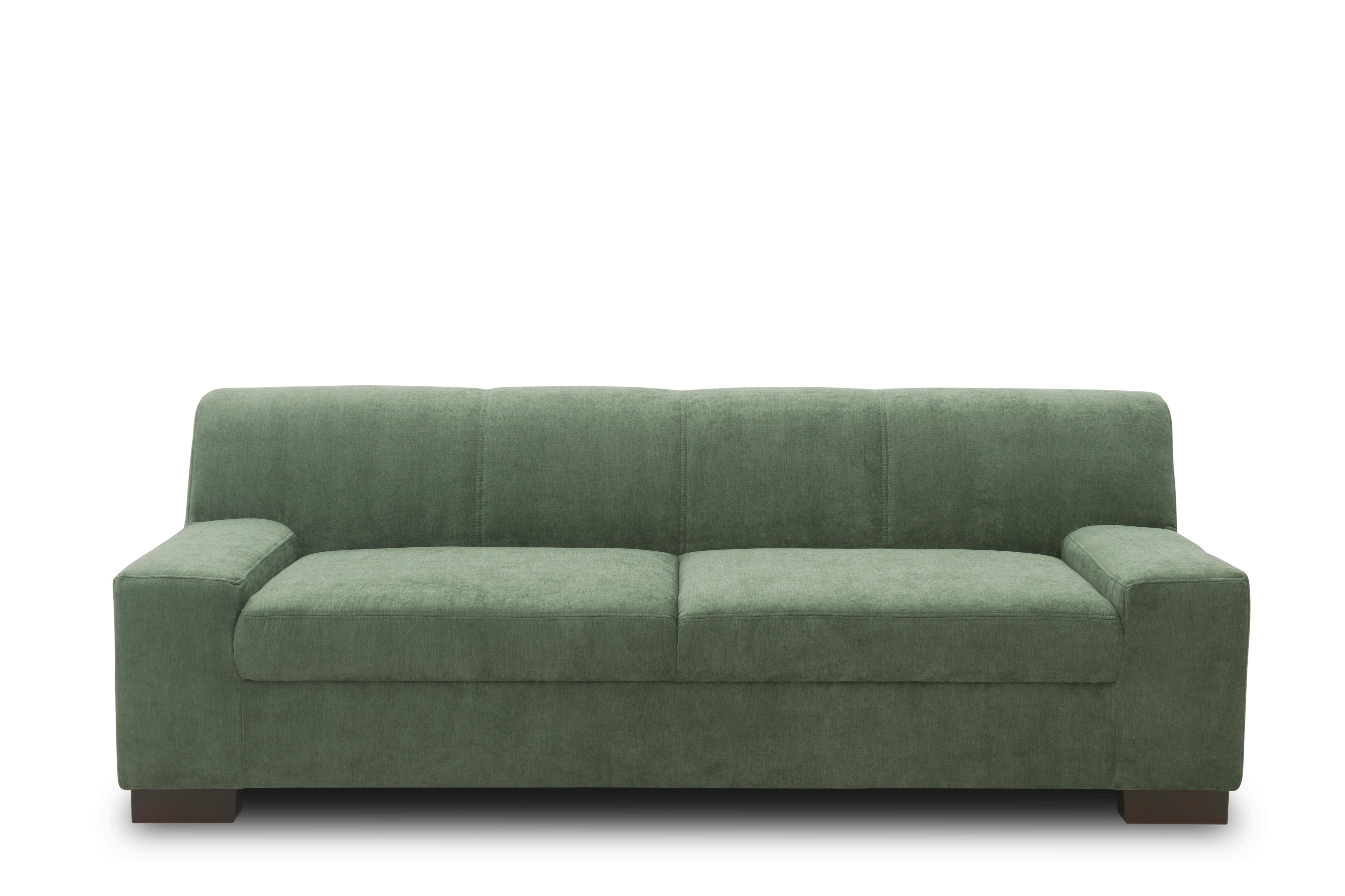3-sitzer-sofa Norma Grün Mikrofaser - Wengefarben/Grün, Design, Textil (212/74/85cm) - MID.YOU