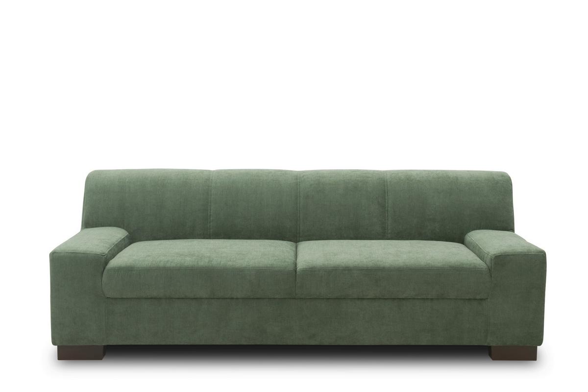 3-sitzer-sofa Norma Grün Mikrofaser - Wengefarben/Grün, Design, Textil (212/74/85cm) - MID.YOU