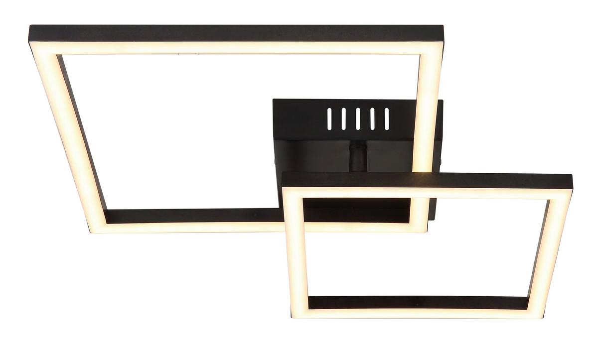 LED-Deckenleuchte 672842 - Opal/Schwarz, Design, Kunststoff (48,8/35,3/6,4cm) - Globo