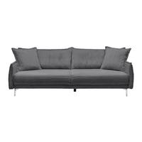 Veľká pohovka KISS -TOP- - chrómová/modrosivá, Modern, kov/drevo (241/90/117cm) - Mömax