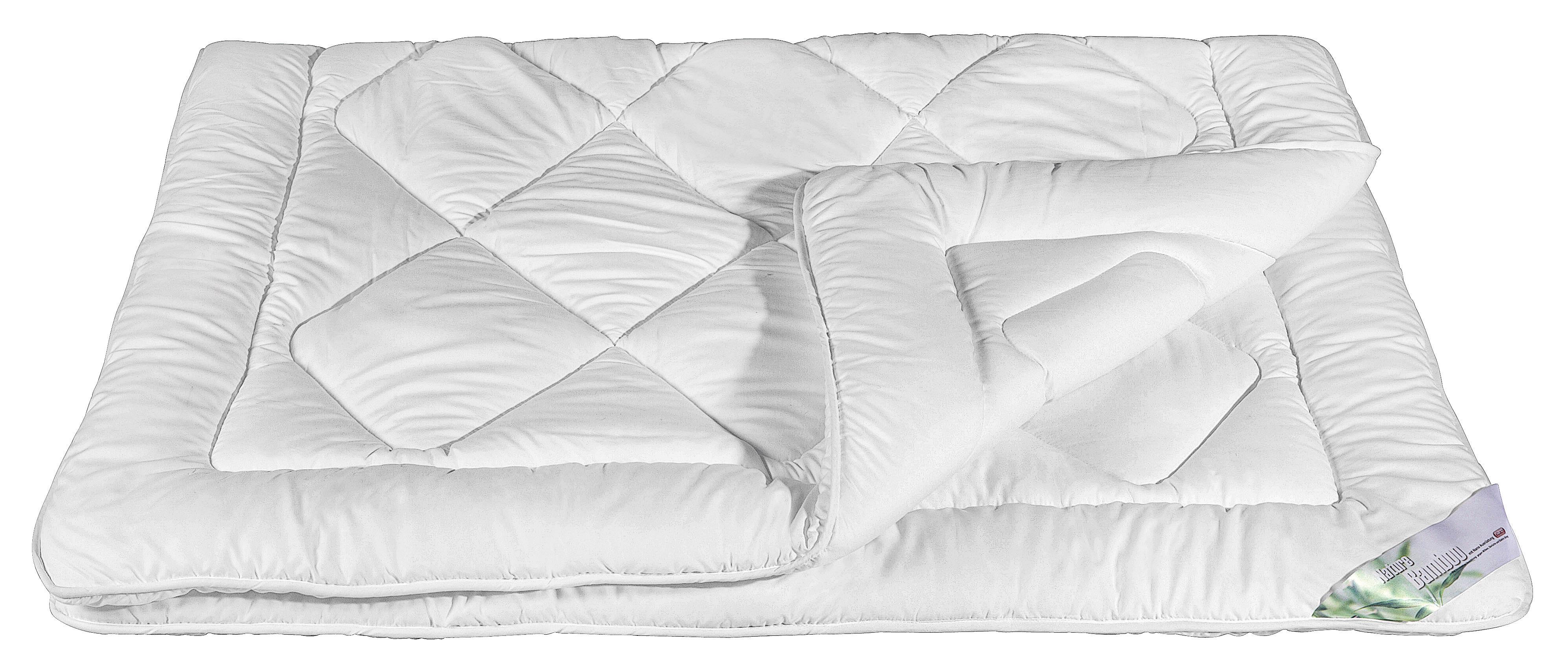 Steppdecke Nature Bamboo Normal Klaus 140x200 cm - Weiß, KONVENTIONELL, Textil (140/200cm)