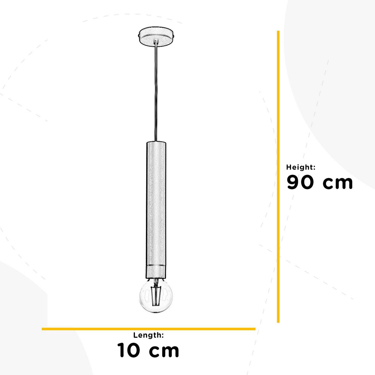 Hängeleuchte Schwarz D: 10 Cm 22w - Schwarz, Design, Metall (10/90cm)