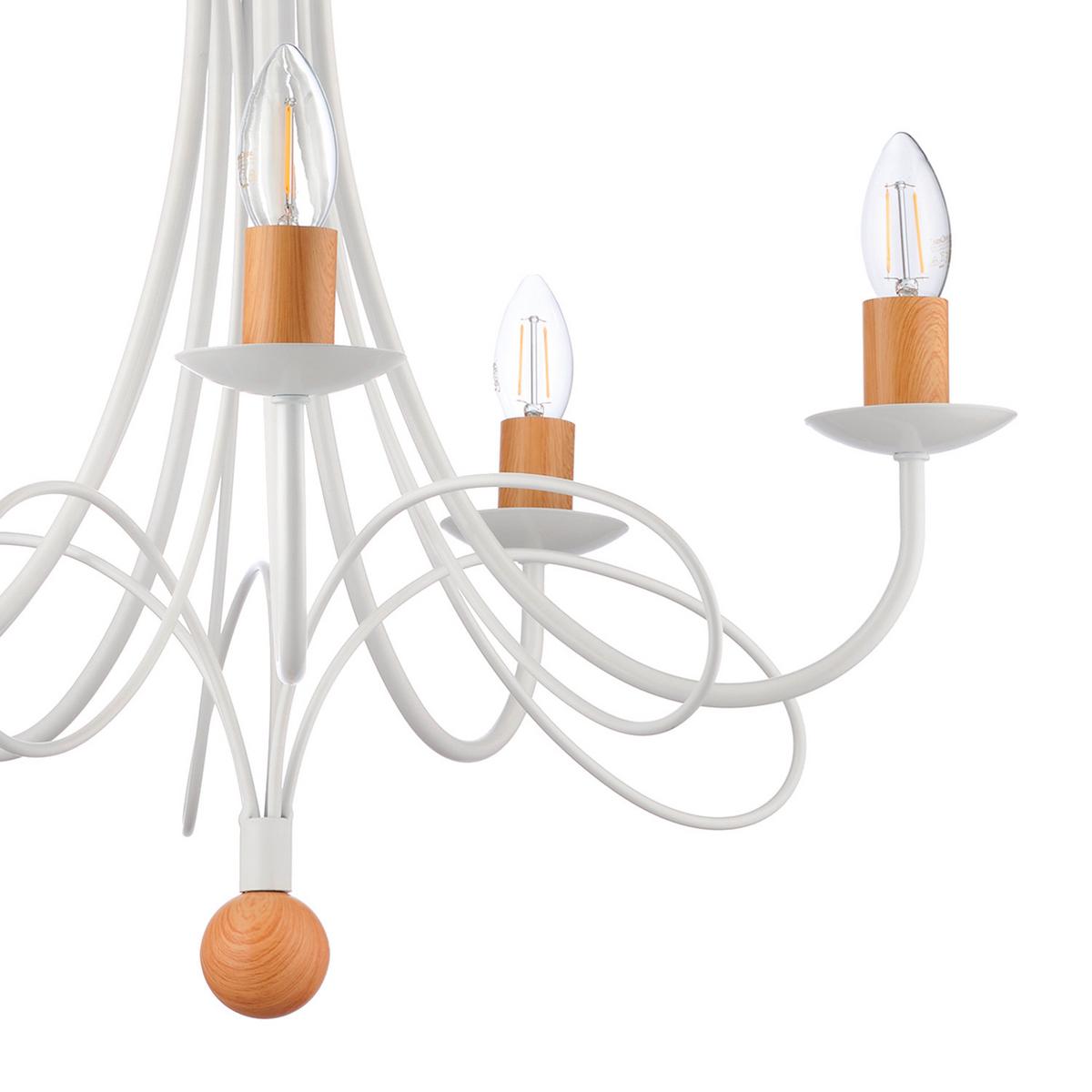 Kronleuchter Milvia Braun Weiß L: 60 cm - Braun/Weiß, KONVENTIONELL, Metall (60/60/110cm)