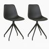 Stuhl-Set Monaco Schwarz B: 48 cm - Schwarz, MODERN, Textil/Metall (48/86/56cm) - MID.YOU