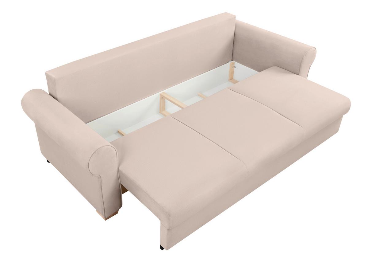 Schlafsofa Arles, Beige 1 B: 240 Cm - Beige/Buchefarben, Design, Textil (240/94/98cm) - MID.YOU
