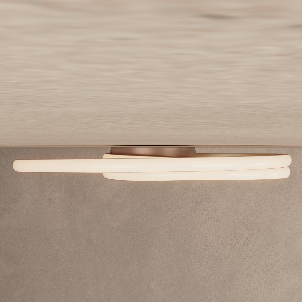 LED-Deckenleuchte CHARLOTTE - Champagner/Weiß, Basics, Kunststoff/Metall (45/5,5cm) - Luca Bessoni