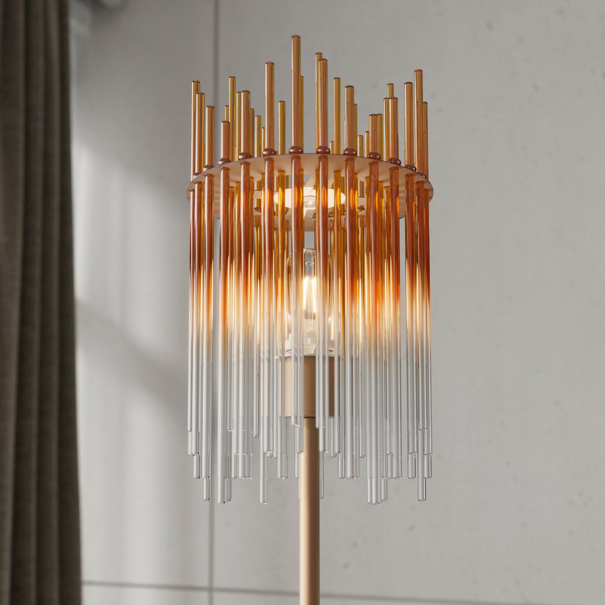 STEHLEUCHTE STAB - Champagner/Transparent, MODERN, Glas/Kunststoff (25l)