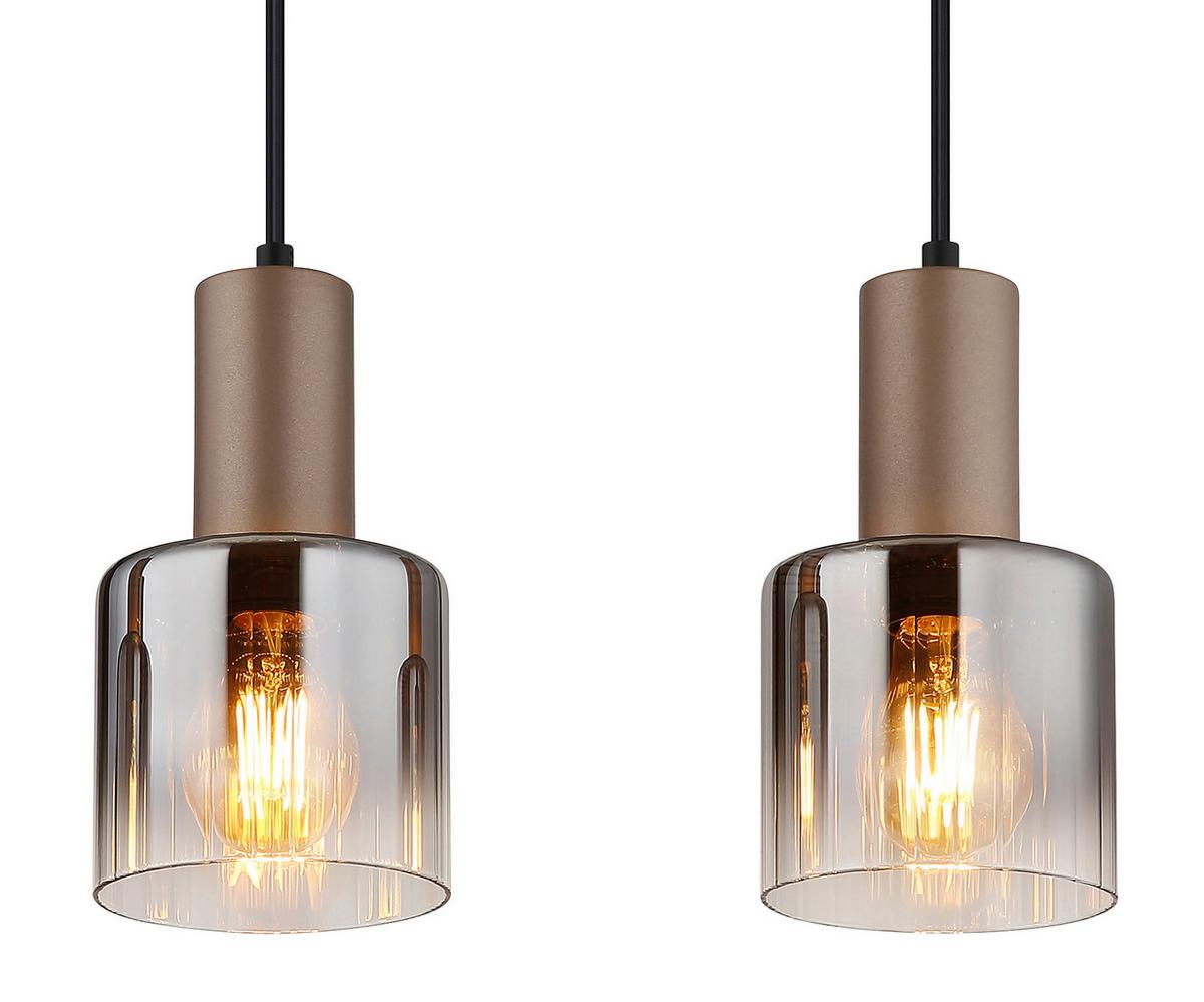 HÄNGELEUCHTE Exkl. 4xE27, 40W - Klar/Chromfarben, Design, Glas/Kunststoff (78/12/150cm) - Globo