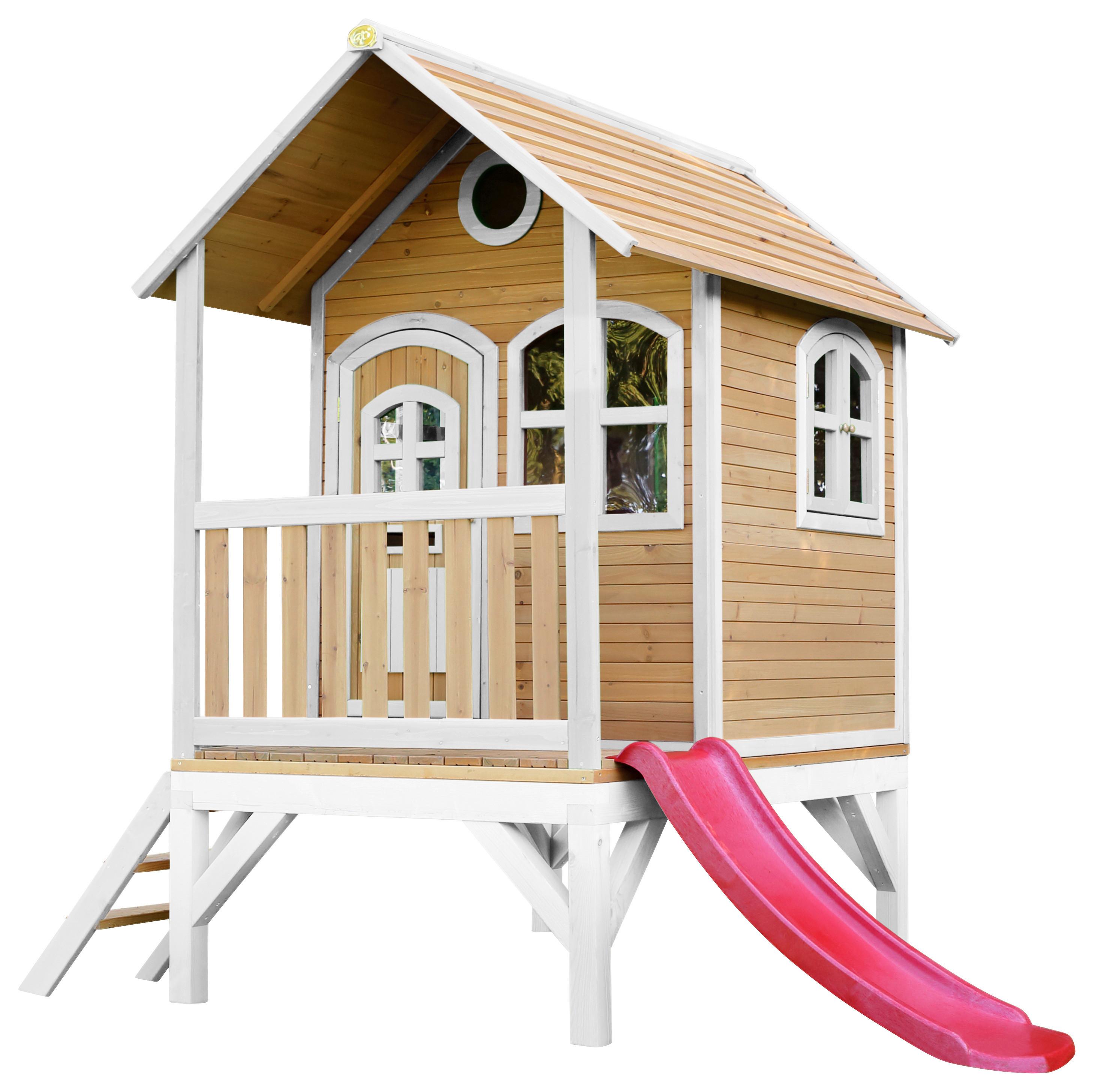 Spielhaus A030.036.21 - Rot/Braun, KONVENTIONELL, Holz (287/231/191cm) - Ambia Garden