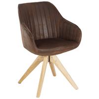 ŽIDLE S PODRUČKAMI CHILL -BP- - tmavě hnědá/barvy dubu, dřevo/textil (60/83/65cm) - Mömax