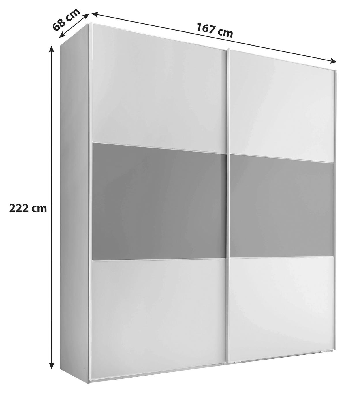 Schwebetürenschrank 167cm Includo, Grau/anthrazit - Dunkelgrau/Anthrazit, MODERN, Holzwerkstoff (167/222/68cm)