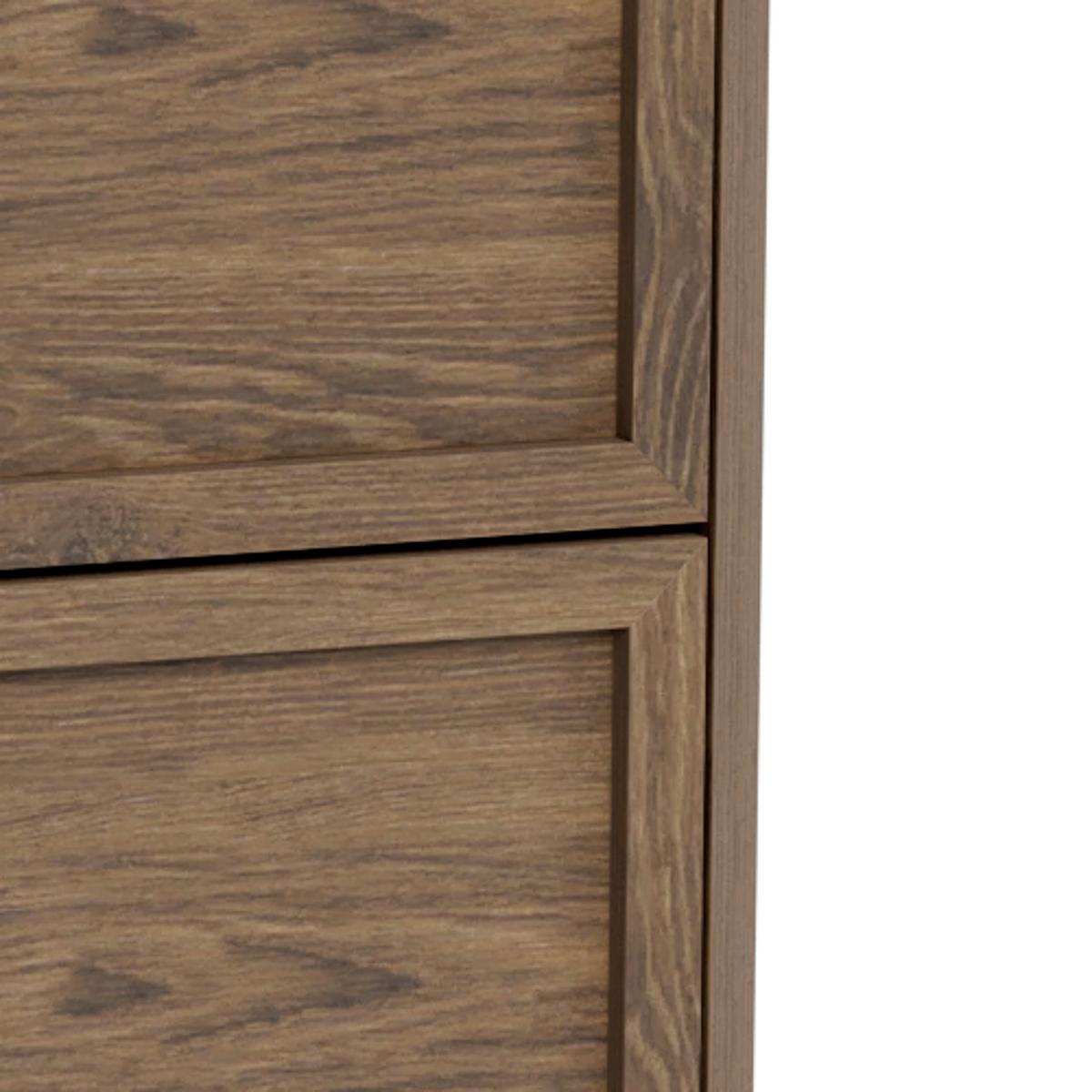 Komoda PALMDALE dub dymový - čierna/tmavý dub, Design, kov/kompozitné drevo (80/110/40cm) - MID.YOU