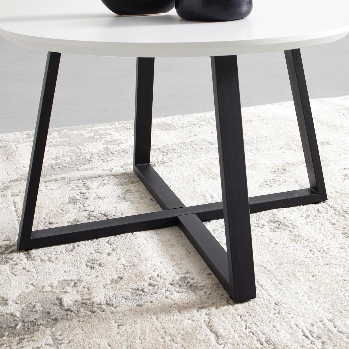 Konferenční stolek BRAVA 70 - bílá/černá, Moderní, kov/kompozitní dřevo (70/70/45cm) - Mömax