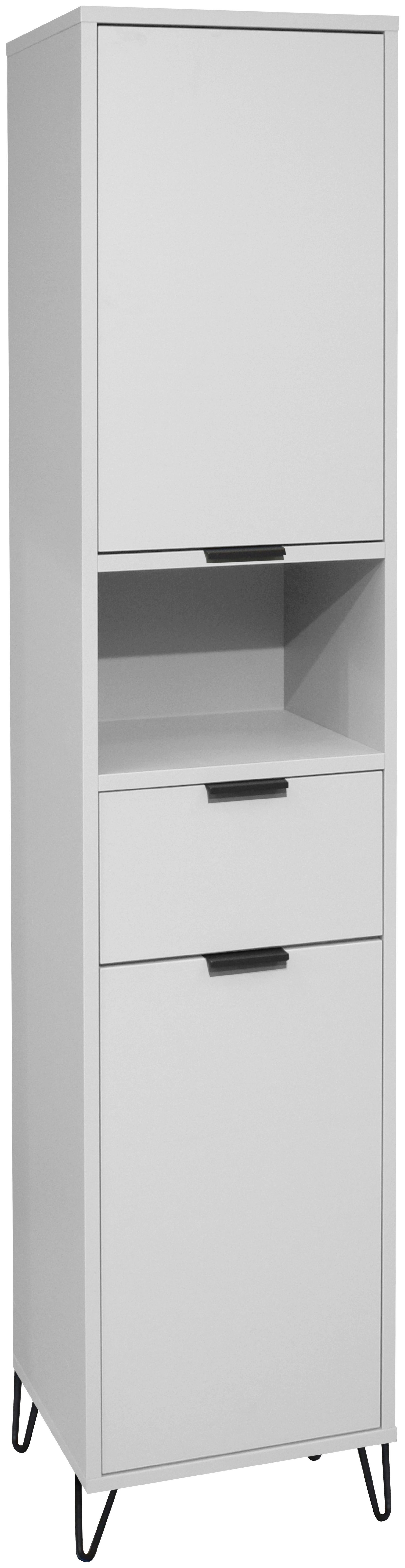 Hochschrank Bonnie Grau, B: 41 cm - Schwarz/Grau, MODERN, Holzwerkstoff (41/189/38cm) - Livetastic