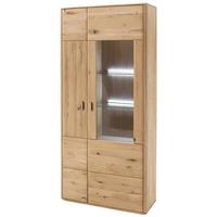 Vitrine Ravello B: 96 cm Eichefarben - Eichefarben, Design, Glas/Holz (96/208/38cm) - Livetastic