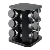 Otočný stojan na koreničky RAGNAR - priehľadné/čierna, Modern, kov/plast - Mömax