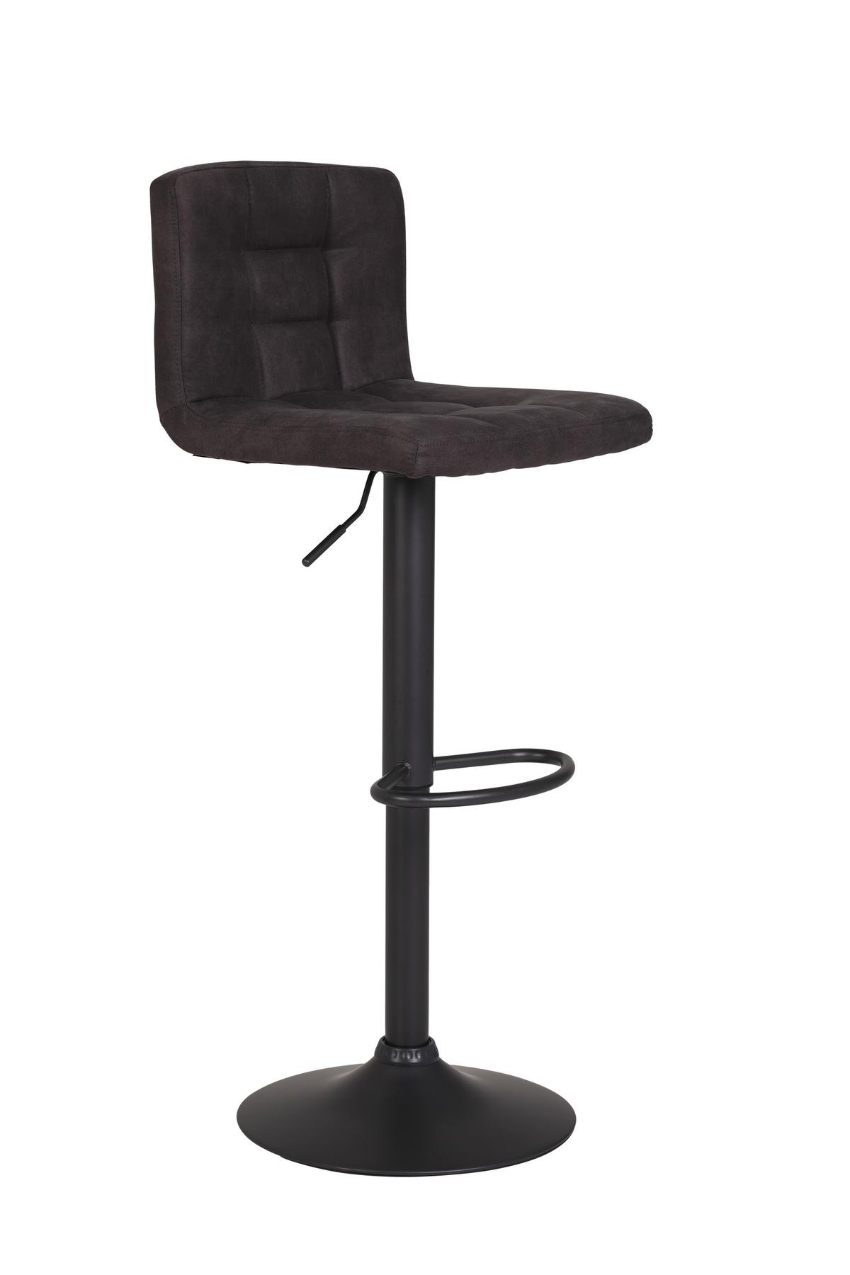 Barhocker Set 2tlg. mit Lehne 360° drehbar Amanda Anthrazit - Dunkelgrau/Anthrazit, MODERN, Textil/Metall (40/85/48cm) - MID.YOU