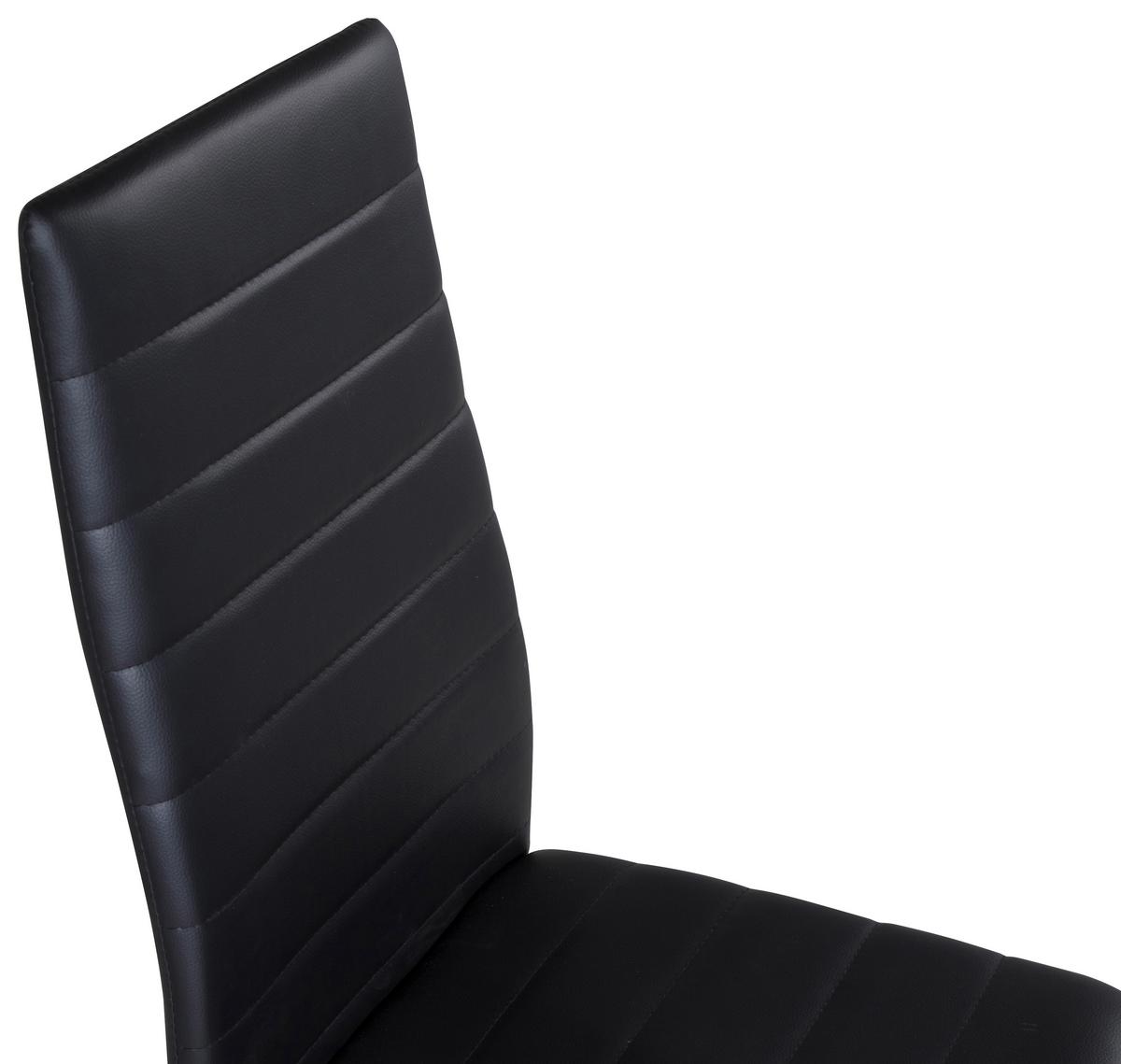 Stuhl-Set Slim - Schwarz, Design, Textil/Metall (42/98/48cm) - Livetastic