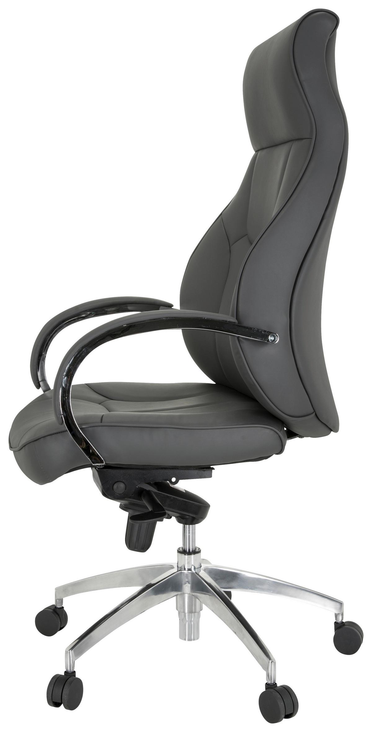 Chefsessel Elegance I Grau - Silberfarben/Grau, MODERN, Kunststoff/Textil (72/125/66cm) - MID.YOU