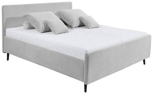 Polsterbett 160x200 Peach Hellgrau - Hellgrau/Schwarz, MODERN, Holzwerkstoff/Textil (160/200cm) - MID.YOU