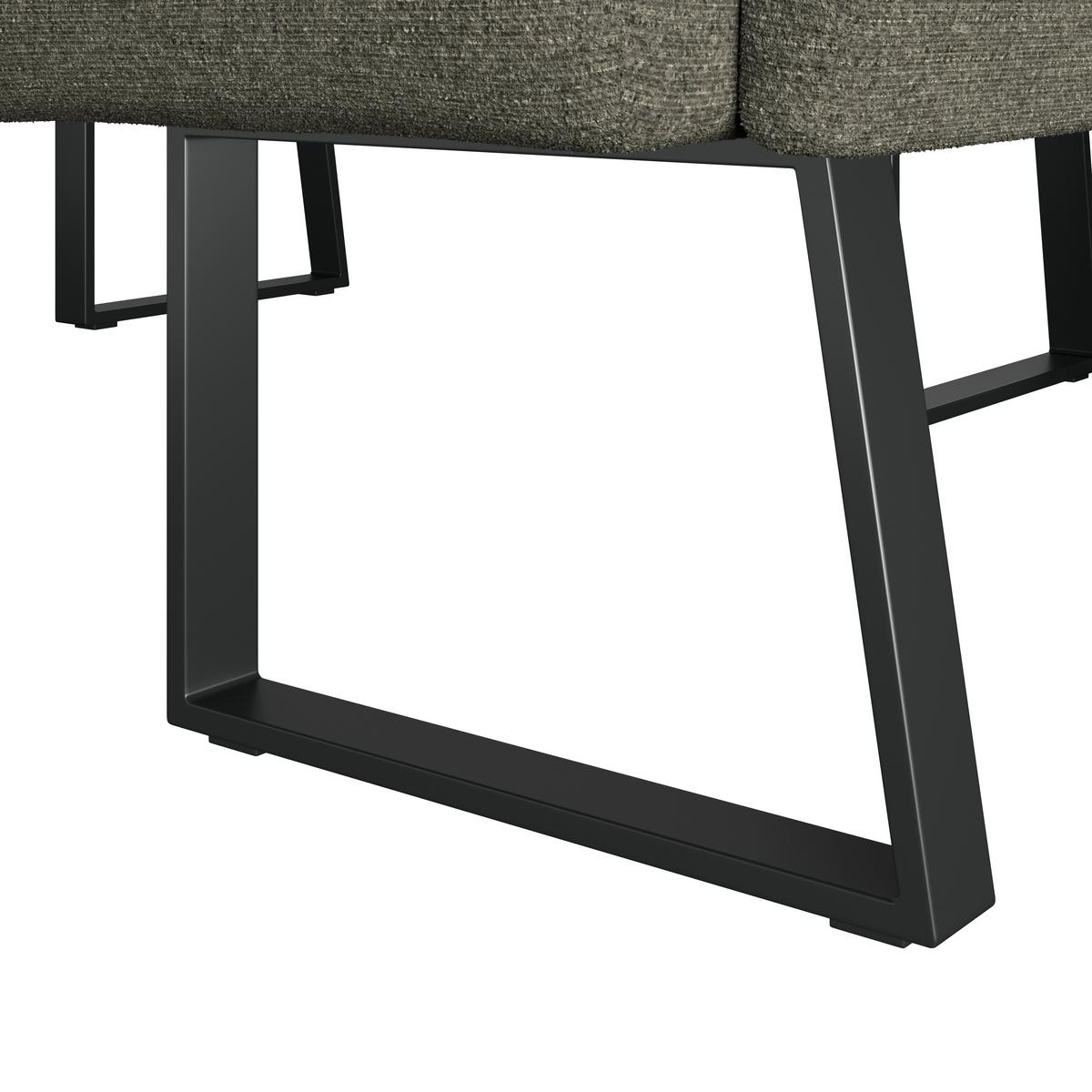 Eckbank Grün/Metallbeine Terri 190x150 cm - Schwarz/Grün, MODERN, Textil/Metall (190/150cm) - MID.YOU