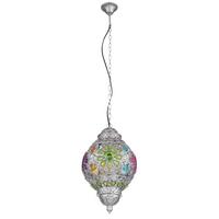 Hängeleuchte 15658h - Silberfarben/Multicolor, Trend, Kunststoff/Metall (27/120cm) - Globo